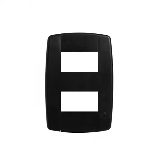 ILUMI PLACA C/ 2 MODULOS C/ SUPORTE RETANGULAR PRETO - PT MOVEIS