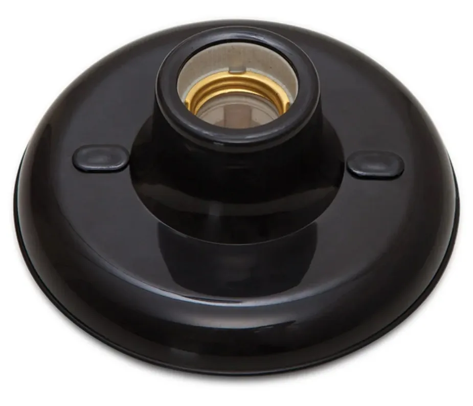 ILUMI PLAFON C/ SOQUETE PORCELANA 100W PRETO