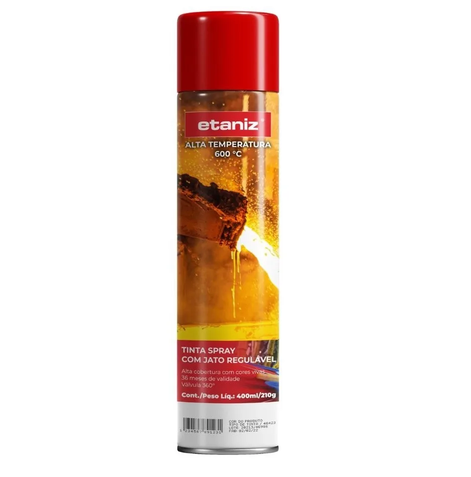 TINTA SPRAY ETANIZ ALTA TEMP. 400ML. - VERMELHO