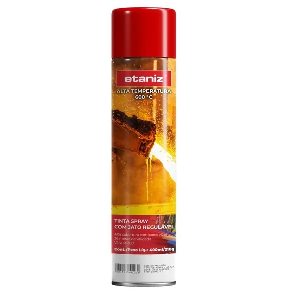 TINTA SPRAY ETANIZ ALTA TEMP. 400ML. - VERMELHO