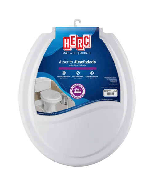 ASSENTO ALMOFADADO OVAL UNIVERSAL - HERC Cinza-Claro