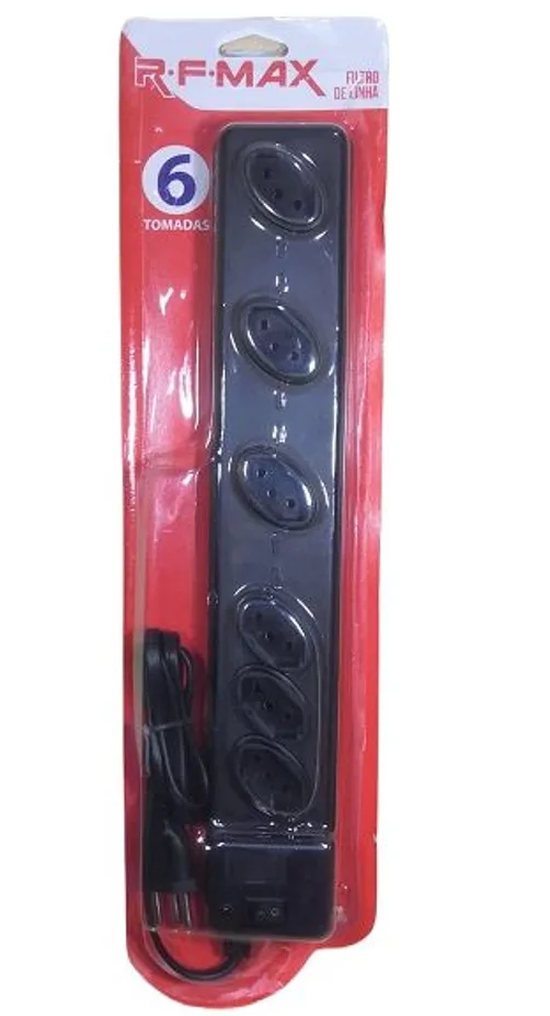 FILTRO DE LINHA 6 TOMADAS ESPACADAS C/ CABO 1M - RF MAX / TECHNA