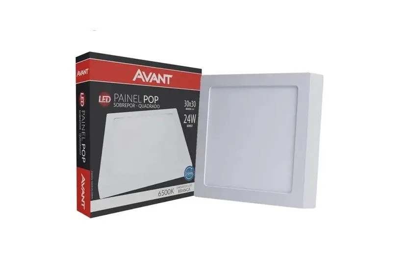 PLAFON LED SOBREPOR QUADRADO 24W 6500K - AVANT
