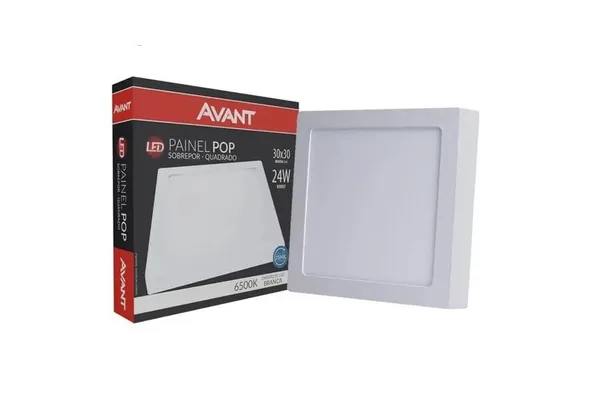 PLAFON LED SOBREPOR QUADRADO 24W 6500K - AVANT