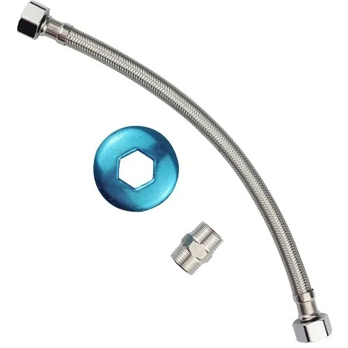 ENGATE CROMADO FLEXIVEL MALHA INOX TRANC. 30CM - ULTRA METAIS