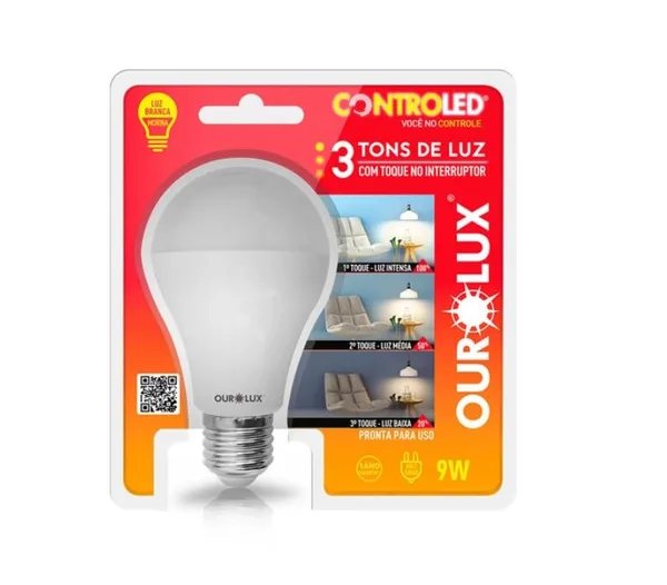 CONTROLED 9W 3 TONS BRANCO ( 6.5K + 4.7K + 2.7K ) - OUROLUX