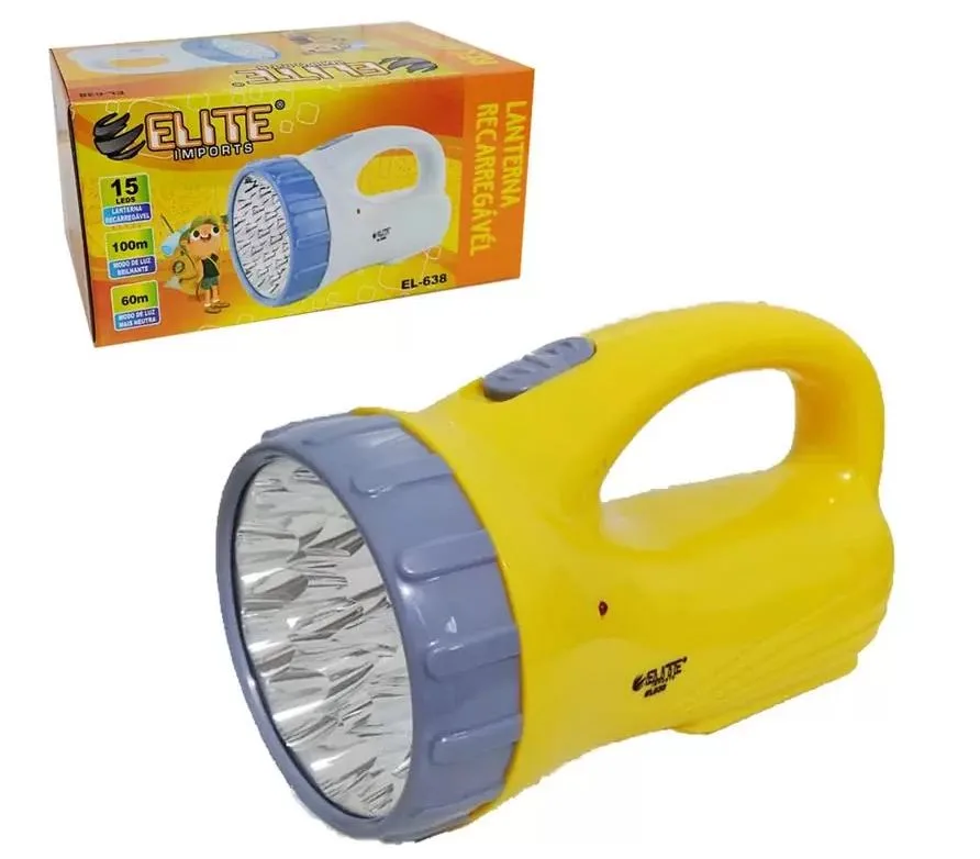 LANTERNA LED RECARREGAVEL 15 LED C/ ALCA - ELITE