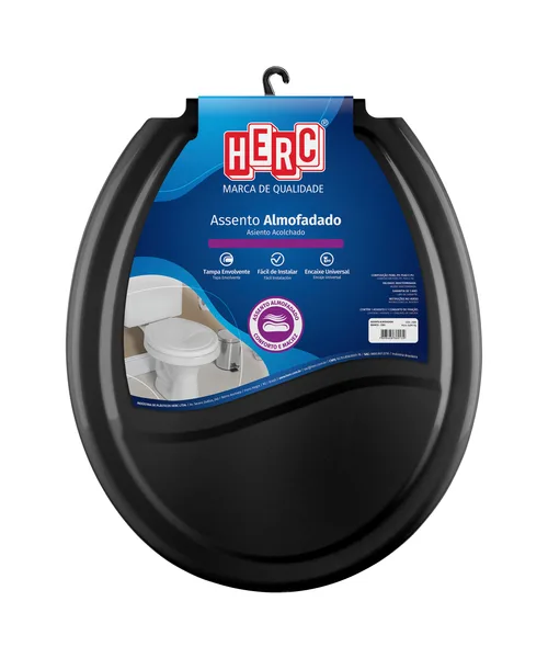 ASSENTO ALMOFADADO OVAL UNIVERSAL - HERC Preto