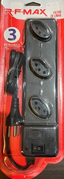FILTRO DE LINHA 3 TOMADAS ESPACADAS C/ CABO 1M - RF MAX
