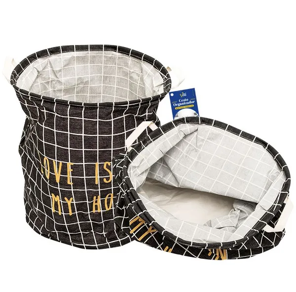 CESTO ORGANIZADOR DOBRAVEL QUADRICULADO PRETO 60L 0,50 M - 123 UTIL