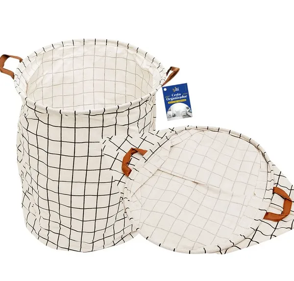 CESTO ORGANIZADOR DOBRAVEL QUADRICULADO BRANCO 60L 0,50 M - 123 UTIL