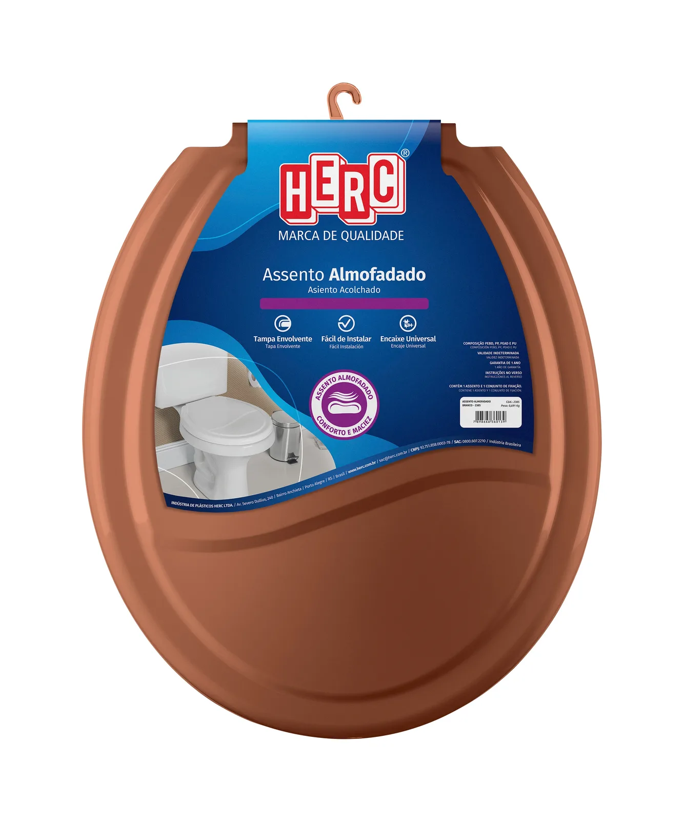 ASSENTO ALMOFADADO OVAL UNIVERSAL - HERC Ocre