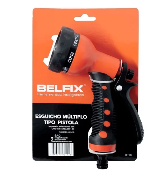 ESGUICHO PISTOLA PLASTICA MULTIPLO C/ 7 JATOS - BELFIX