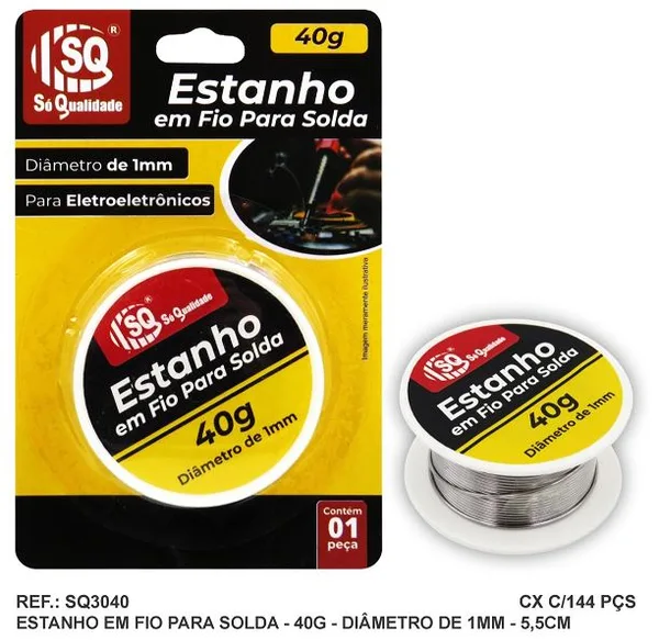 SOLDA (ESTANHO) 1,00MM 40G - SQ