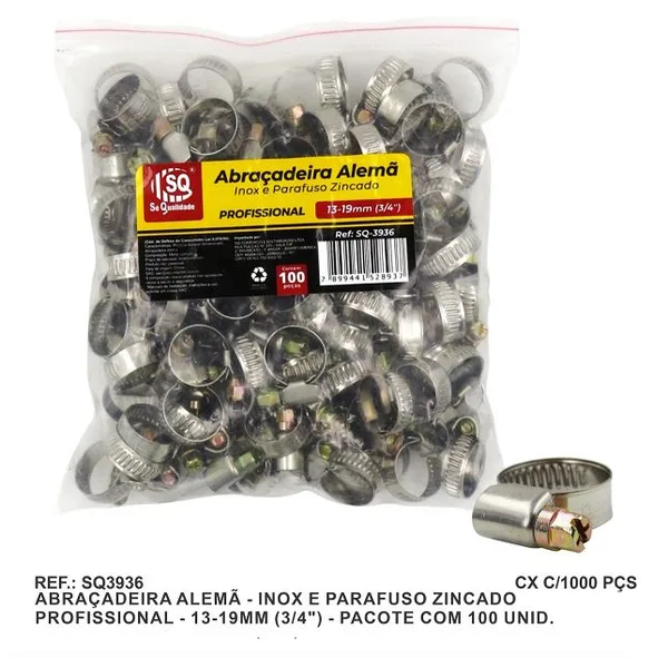 ABRAC. ROSCA S.F (1/2'' A 5/8'') 10 A 16MM C/ 100 UN ( 14MM ) - SQ