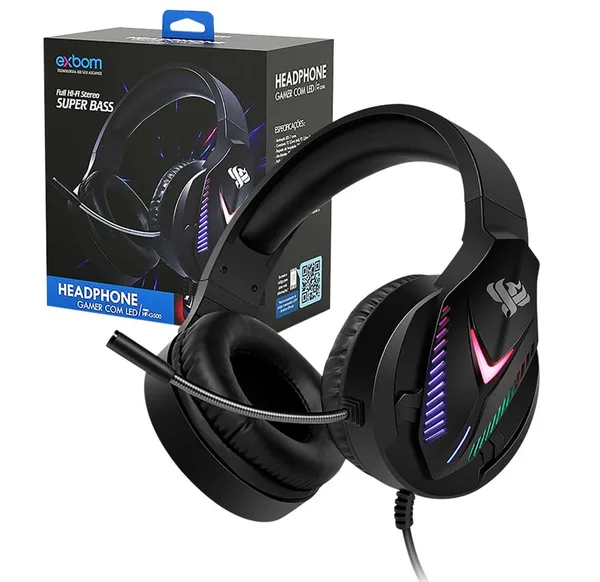 HEADFONE GAMER USB SURROUND LED ILUMINACAO E CONTROLE DE VOLUME VICTORIE PS4 - EXBOM
