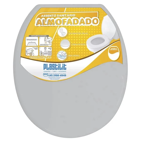 ASSENTO ALMOFADADO CINZA CLARO - PLASTILIT