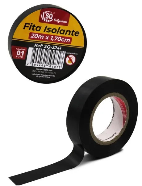 FITA ISOLANTE 18MM X 20M PRETA - SQ