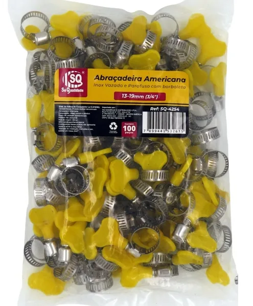 ABRAC. AMERICANA C/ BORBOLETA (1/2'' A 3/4'') 13 A 19 C/ 100 UN - SQ