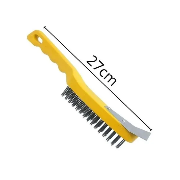 ESCOVA ACO C/ CABO PLASTICO E C/ RASPADOR 27X4,5CM - SQ