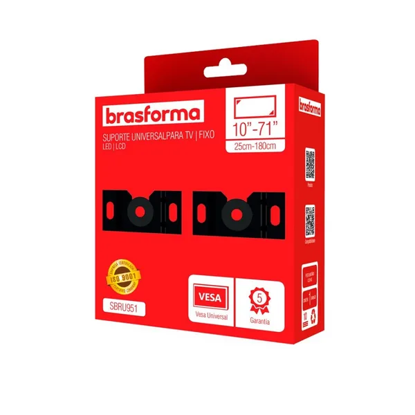 SUPORTE TV FIXO UNIVERSAL 10'' A 90'' - BRASFORMA