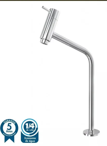 TORNEIRA LINK CROMADA BICA ALTA 42CM 45º 1/4 V - ULTRA METAIS