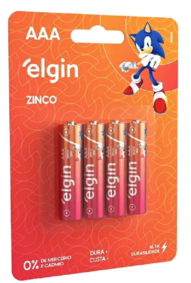PILHA AAA ZINCO-CARVAO BLISTER C/ 4 PC - ELGIN