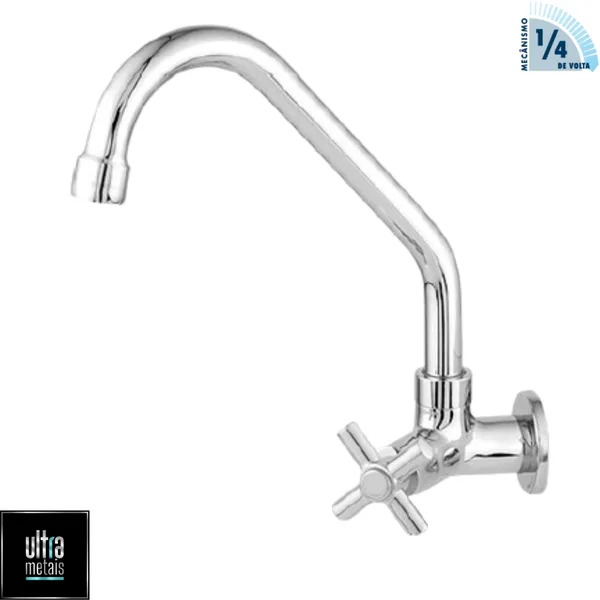 TORNEIRA METAL 1167 COZINHA PAREDE 5/8 BICA MOVEL C31 1/4 V - UTRA METAIS