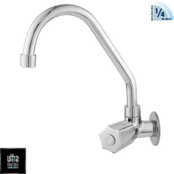 TORNEIRA METAL 1167 COZINHA PAREDE 5/8 BICA MOVEL C50 1/4 V - UTRA METAIS