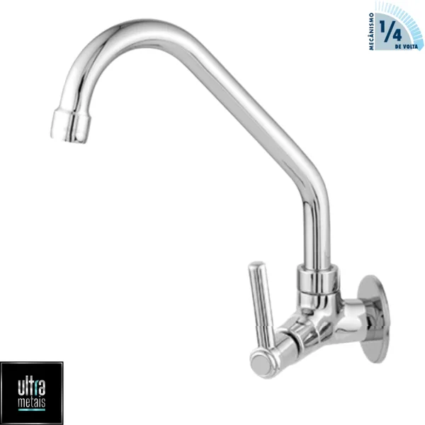 TORNEIRA METAL 1167 COZINHA PAREDE 5/8 BICA MOVEL C72 1/4 V - UTRA METAIS