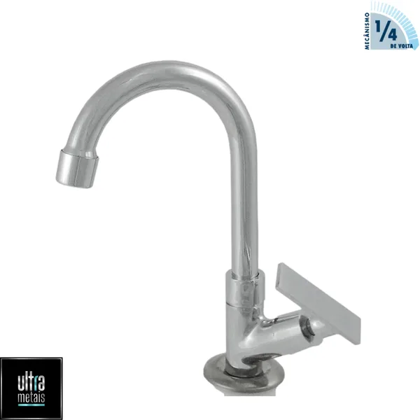 TORNEIRA METAL 1198 LAVATORIO 5/8 BICA MOVEL C29 1/4 V - UTRA METAIS