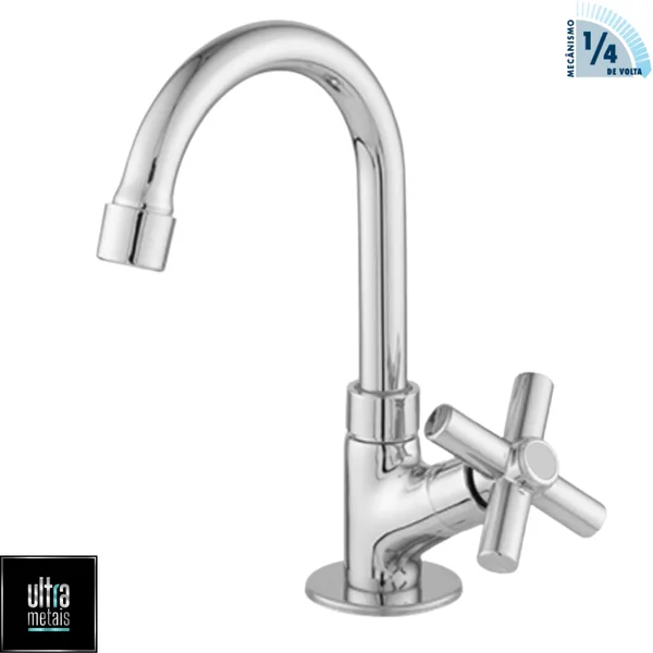 TORNEIRA METAL 1198 LAVATORIO 5/8 BICA MOVEL C31 1/4 V - UTRA METAIS
