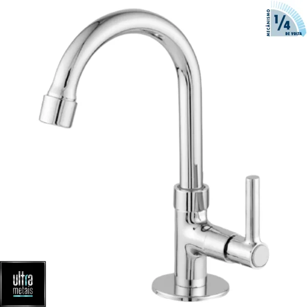 TORNEIRA METAL 1198 LAVATORIO 5/8 BICA MOVEL C72 1/4 V - UTRA METAIS