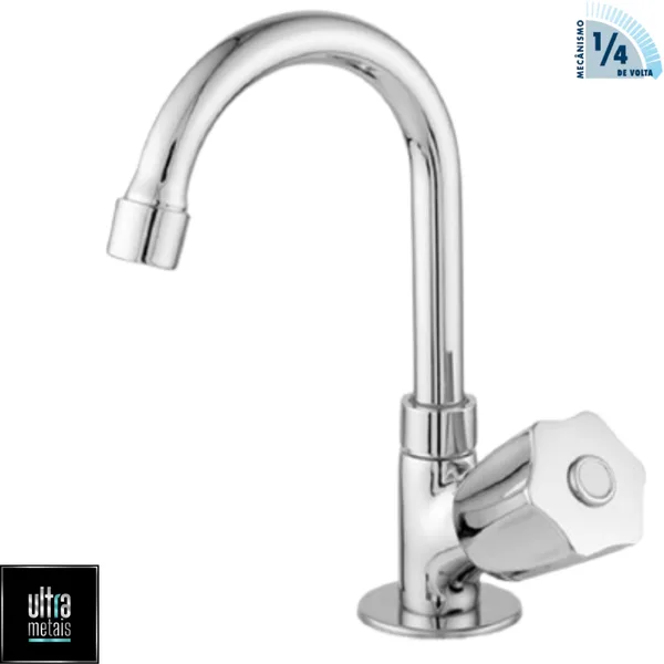TORNEIRA METAL 1198 LAVATORIO 5/8 BICA MOVEL C50 1/4 V - UTRA METAIS