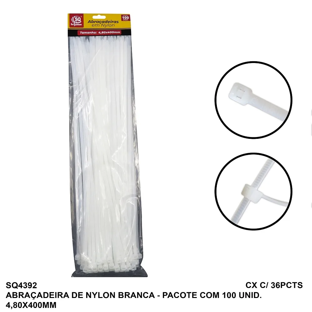 ABRAC NYLON BR 4.8MM X 400MM C/ 100 UN - SQ