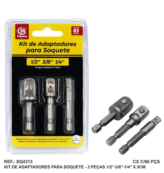 JG. 3 ADAPTADORES P/ SOQUETE - SQ