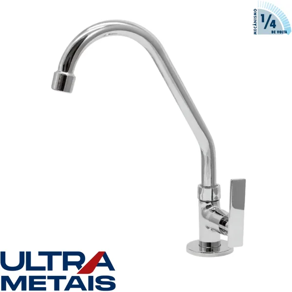 TORNEIRA METAL 1168 COZINHA BANCADA 5/8 BICA MOVEL C29 1/4 V - UTRA METAIS