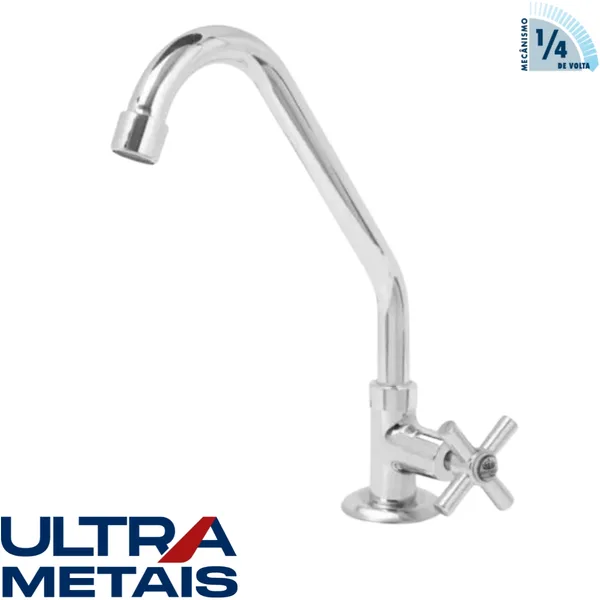 TORNEIRA METAL 1168 COZINHA BANCADA 5/8 BICA MOVEL C31 1/4 V - UTRA METAIS