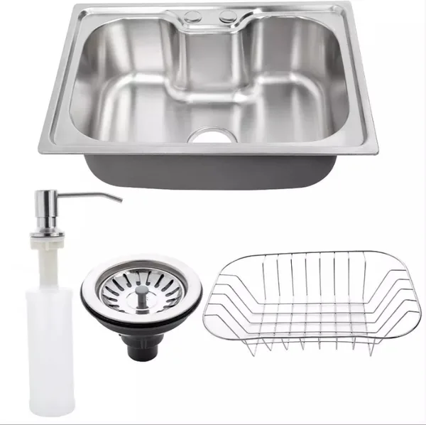 CUBA GOURMET COZINHA SIMPLES ACO INOX 201 LUXO C/ ACESSORIOS 60X42CM -