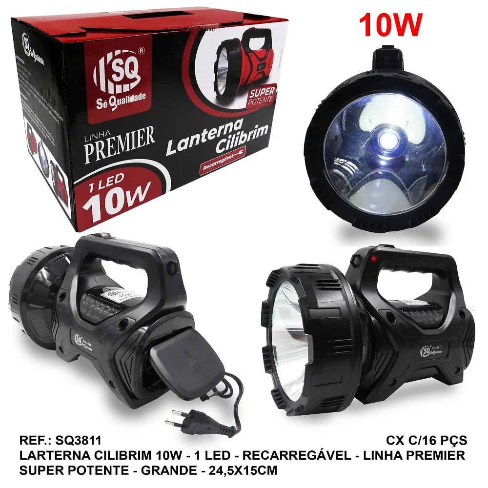 LANTERNA LED RECARREGAVEL 1 LED 10W 24,5X15 CILIBRIM - SQ