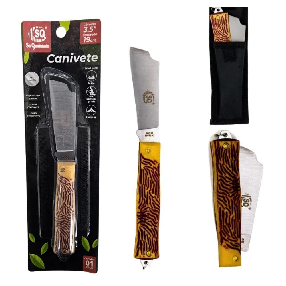 CANIVETE MULTIUSO C/ BAINHA LAMINA 3,5" 19CM - SQ