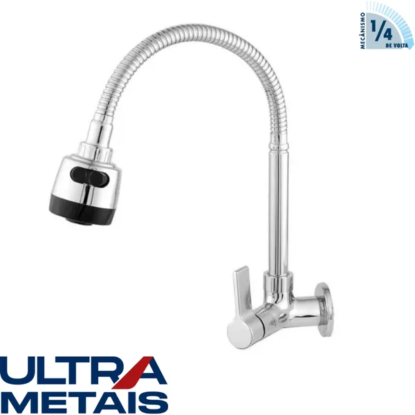 TORNEIRA GOURMET CROMADA COZ. PAREDE 3/4 C17 1/4 V - ULTRA METAIS