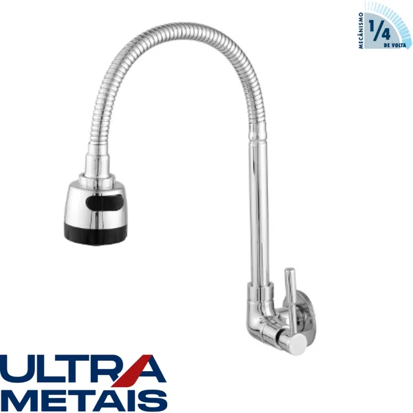 TORNEIRA GOURMET CROMADA COZ. PAREDE 3/4 C76 1/4 V - ULTRA METAIS