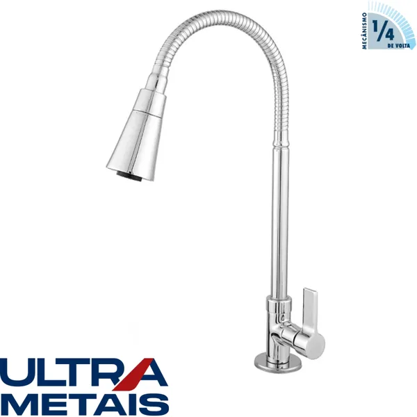 TORNEIRA GOURMET CONE CROMADA COZ. BANCADA 3/4 C70 1/4 V - ULTRA METAIS