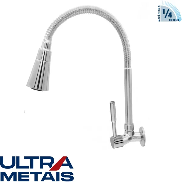 TORNEIRA GOURMET CONE CROMADA COZ. PAREDE 3/4 C76 1/4 V - ULTRA METAIS