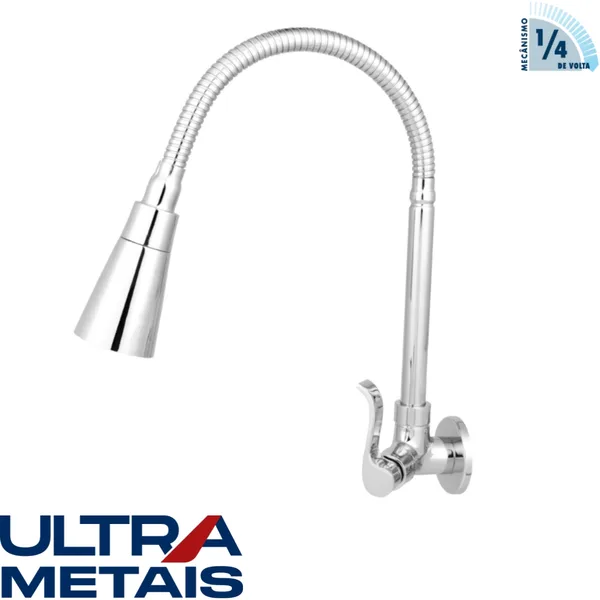 TORNEIRA GOURMET CONE CROMADA COZ. PAREDE 3/4 C77 1/4 V - ULTRA METAIS