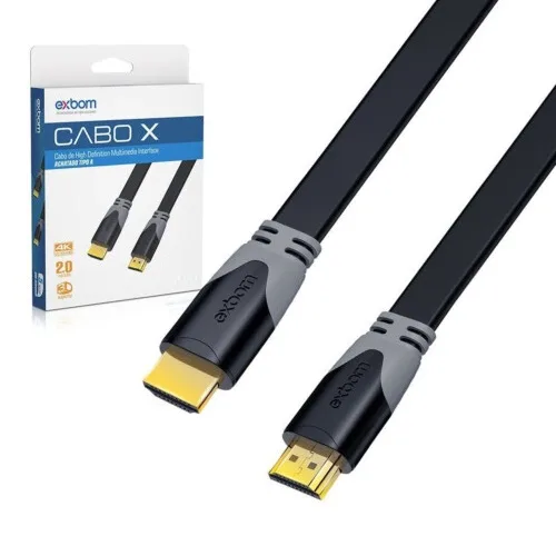 CABO HDMI X HDMI ACHATADO 4K C/ 5M - EXBOM