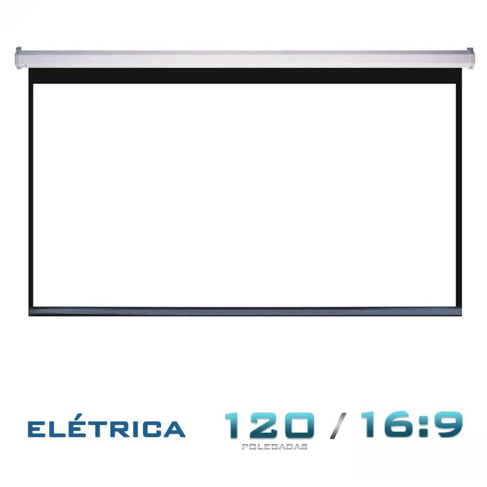 TELA DE PROJEÇÃO ELETRICA 120" 16:9 220V - EXBOM