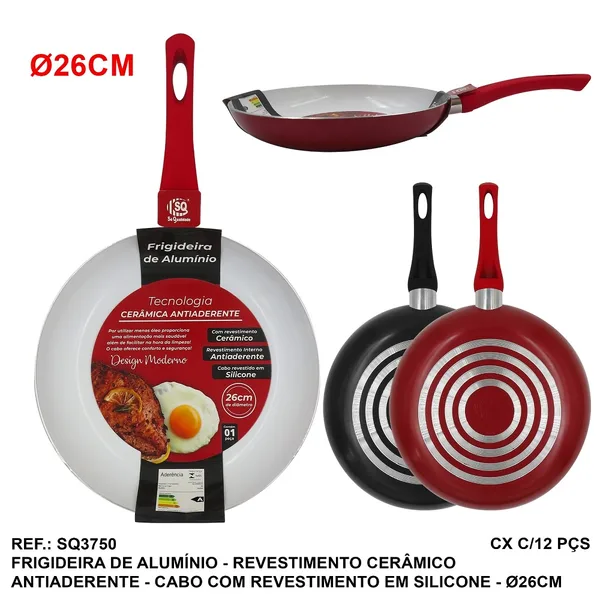 FRIGIDEIRA CERAMICA 26CM CABO SIL.  - SQ