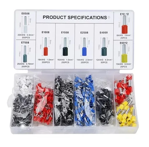 TERMINAL ILHOS TUBULAR FIO ELETRICO ISOLADOS MISTO 1200 PC - EXBOM